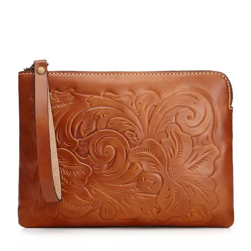 Patricia Nash Cassini Tooled Leather Wristlet